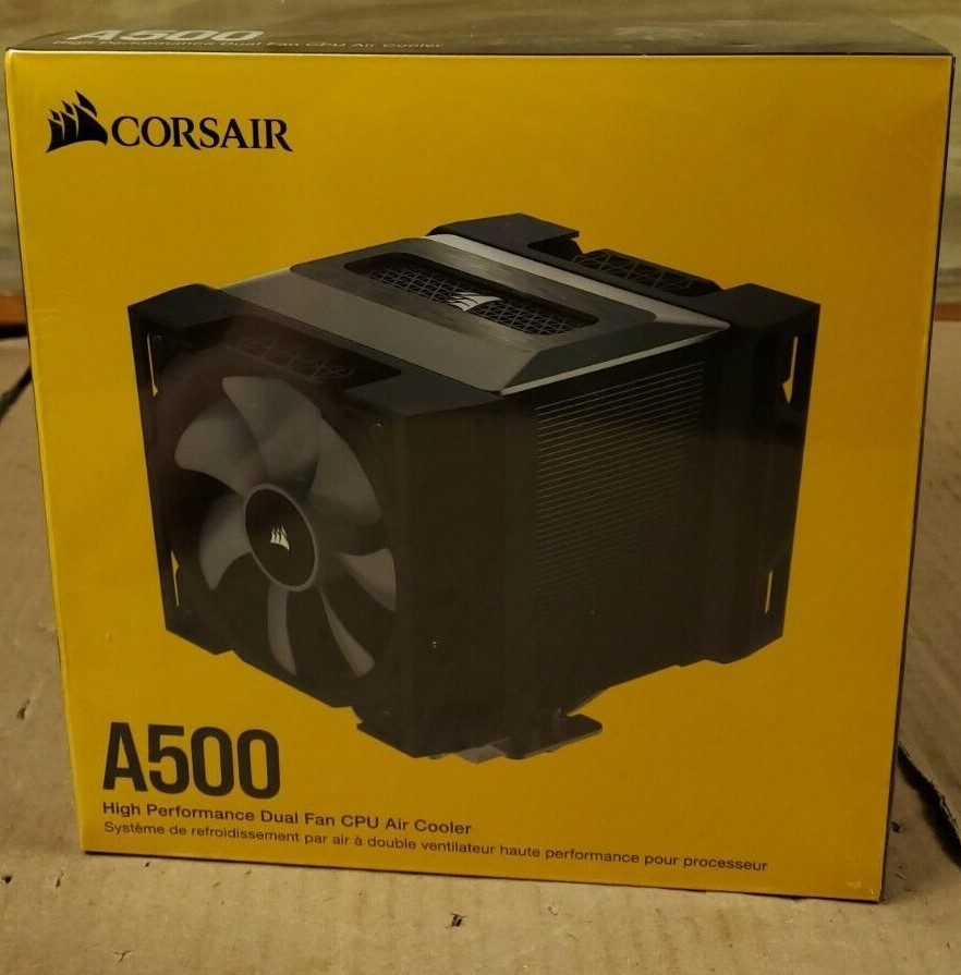 Corsair Super Chilled High Performance Dual Fan CPU Air Cooler A500 New Sealed Corsair Super Chilled High Performance Dual Fan CPU Air Cooler A500 New Sealed