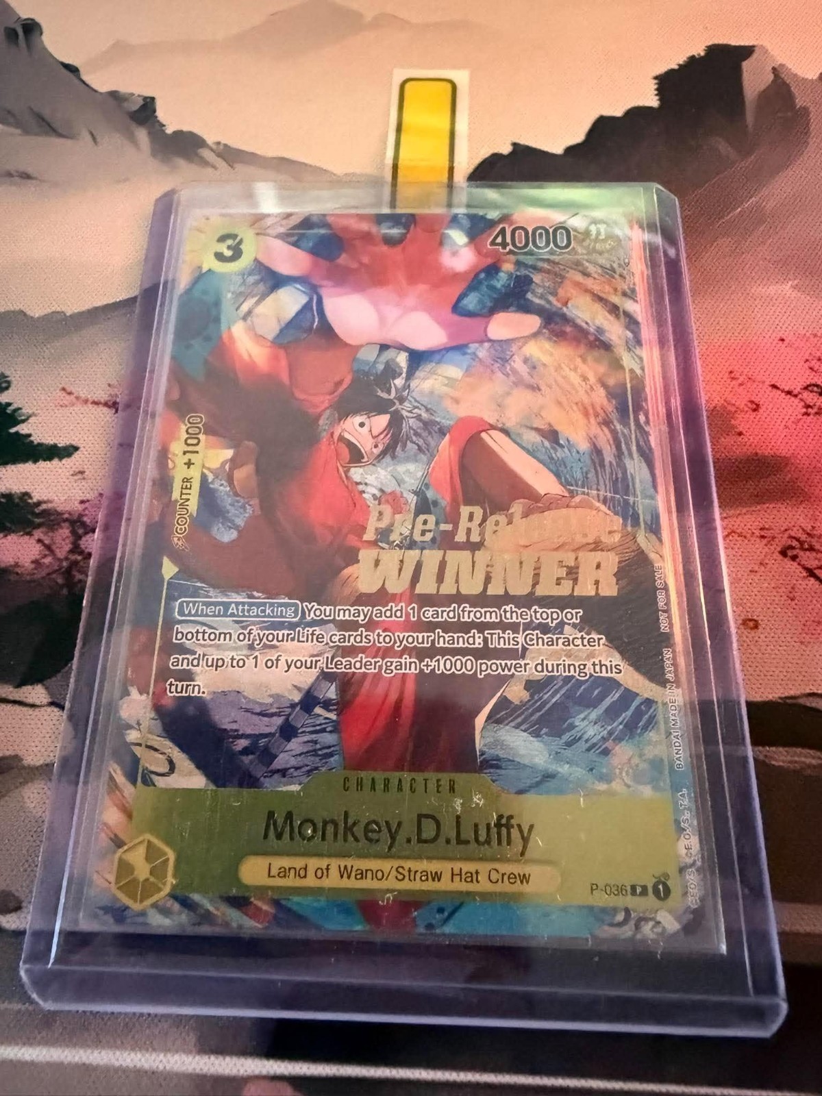 Monkey.D.Luffy (Pre-Release Tournament) (Winner) P-036 One Piece Promotion Cards