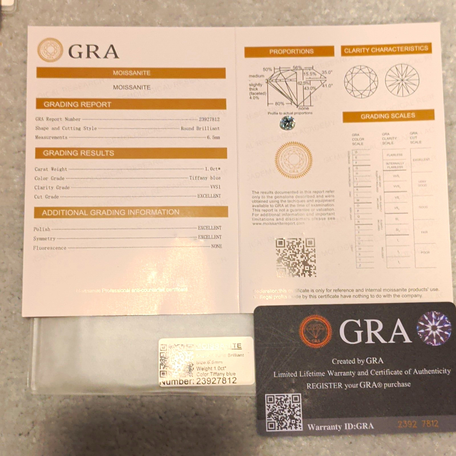 GRA Certified Tiffany Blue Round Moissanite 6.5mm VVS1 Excellent Cut qty 10 GRA Certified Tiffany Blue Round Moissanite 6.5mm VVS1 Excellent Cut qty 10