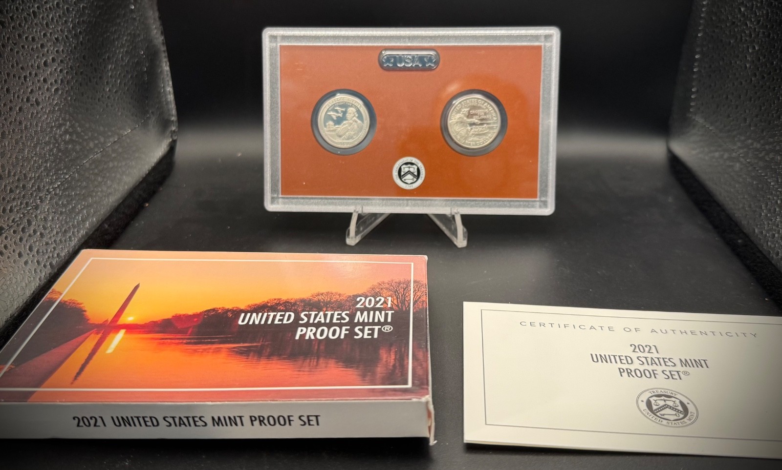 2021-S Washington Quarter GEM PROOF Clad 2 Coin Set w 2021 US MINT Box COA