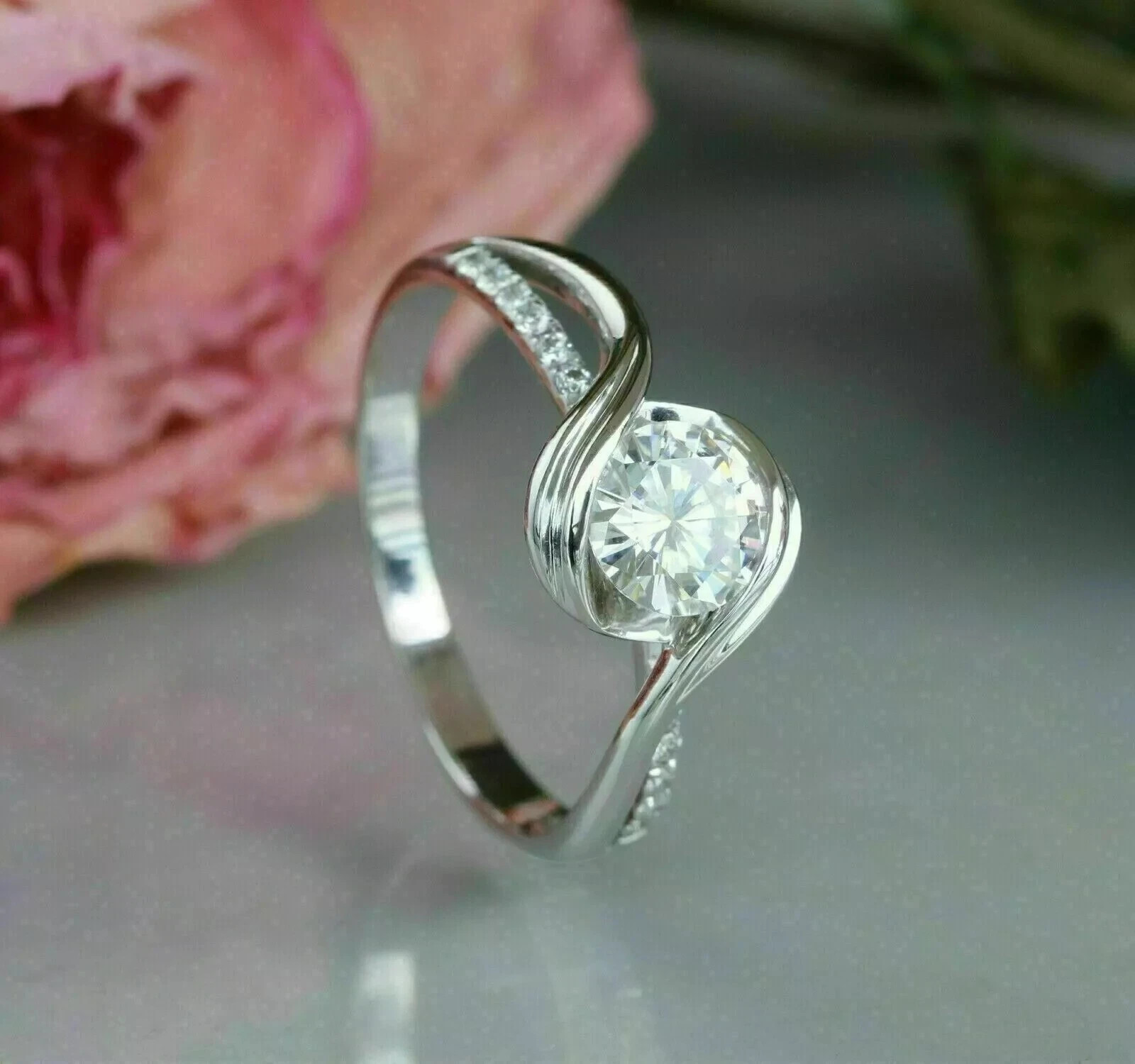 Certified Natural 1.75ct VVS1 DEF White Diamond AAA 950 Platinum Engagement Ring