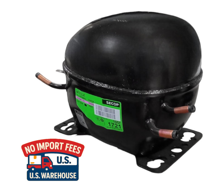 Secop NF7CLX R404a Refrigeration Compressor 1545 BTU LBP 4760 BTU HBP 115V 1/3HP