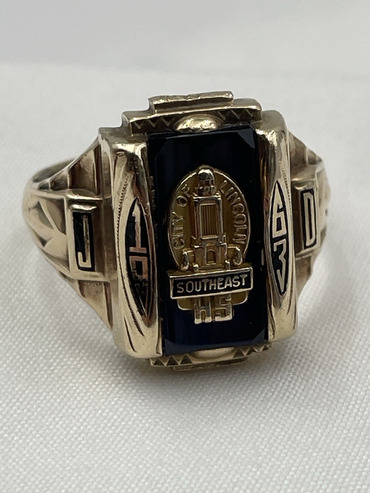 10k Men’s Size 9 1963 Josten Class Ring Lincoln Nebraska Yellow Gold 10.6g