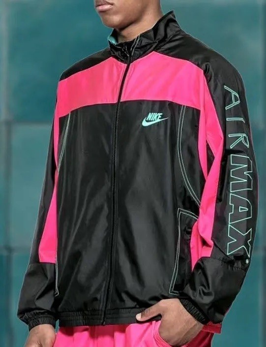 NIKE x Atmos NRG Vintage Patchwork Track Jacket Black Pink Jade Hyper: Size L NIKE x Atmos NRG Vintage Patchwork Track Jacket Black Pink Jade Hyper: Size L