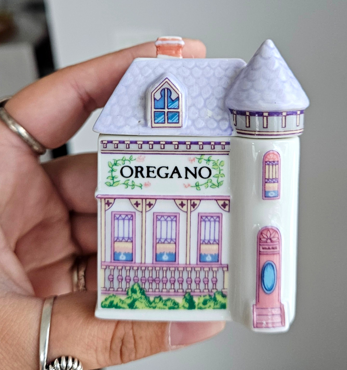 VTG 1989 Lenox Spice Village Oregano Porcelain House Jar Original 1st Edition