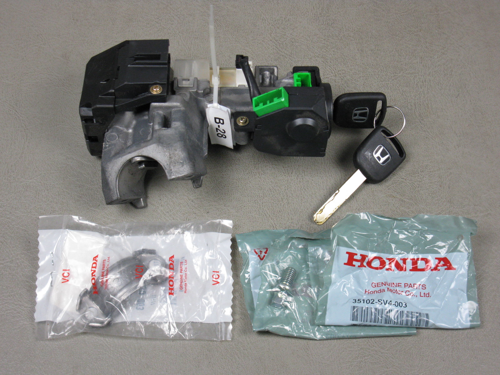 2003-2005 Honda Civic OEM Ignition Switch Cylinder Lock Auto Trans with 2 KEYs