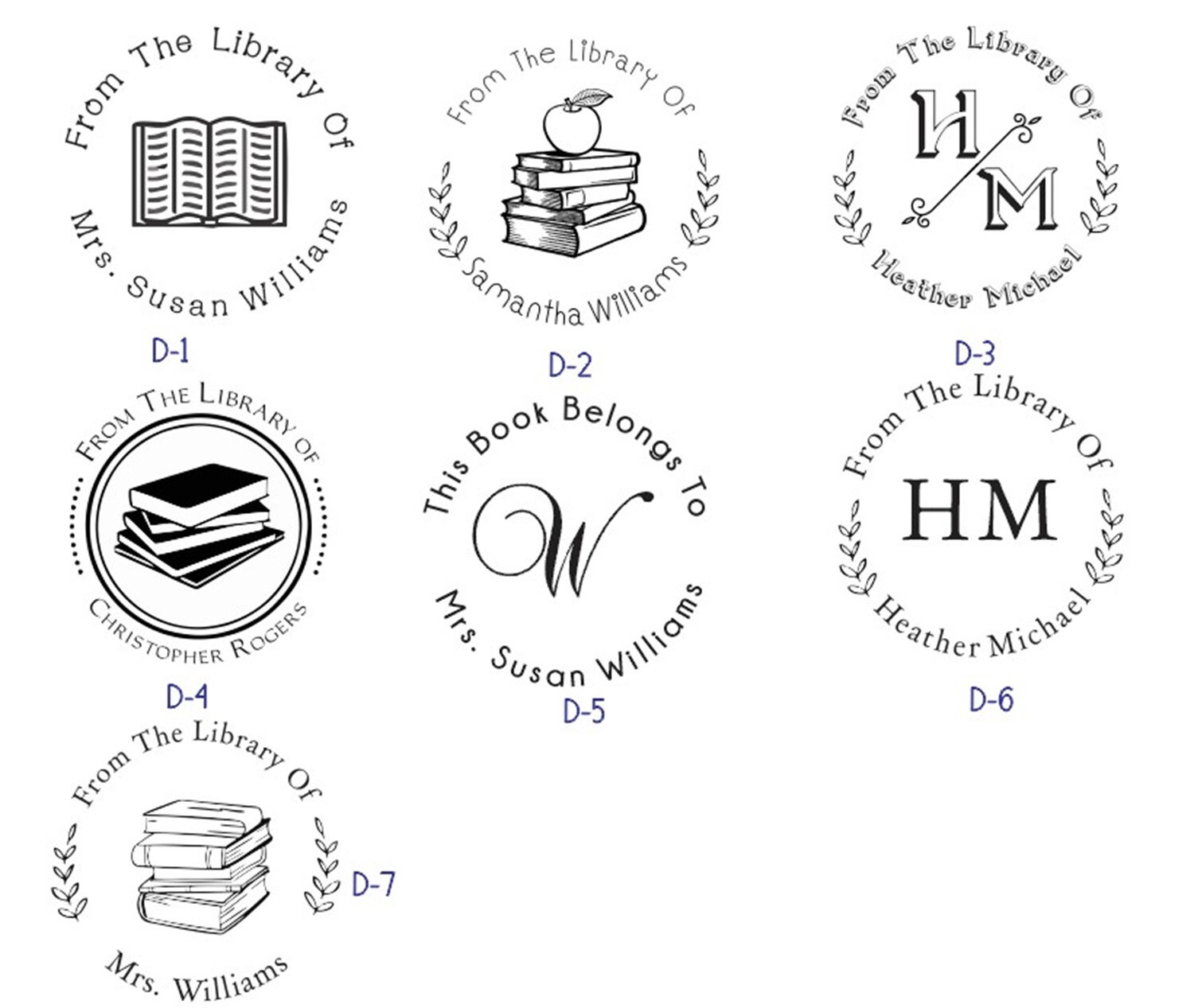 Custom Hand Held Library Embosser-From The Library of - Book - Monogram Embosser
