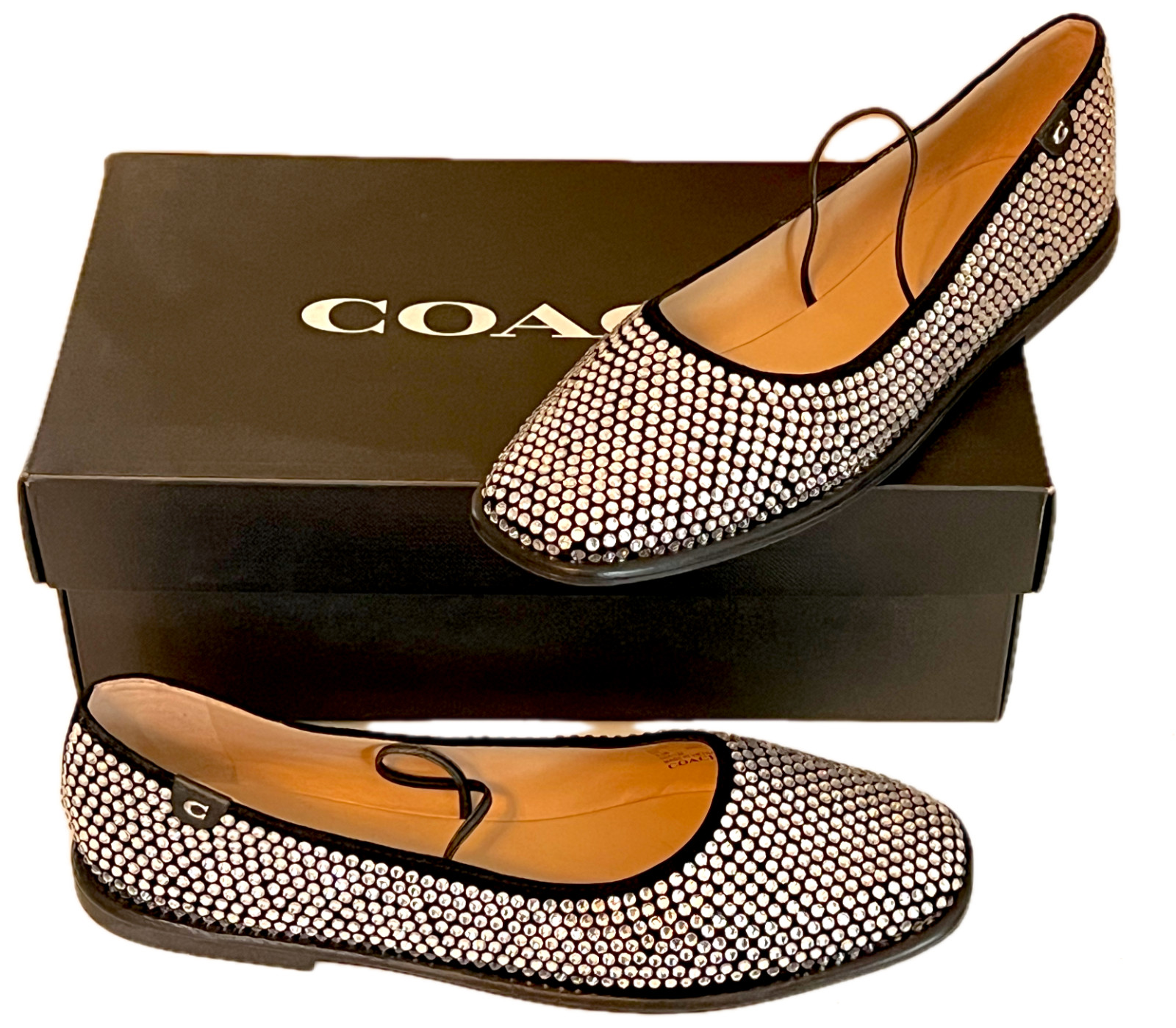Designer Coach Emilia Crystal ballet flats shoes NIB 8.5B Designer Coach Emilia Crystal ballet flats shoes NIB 8.5B