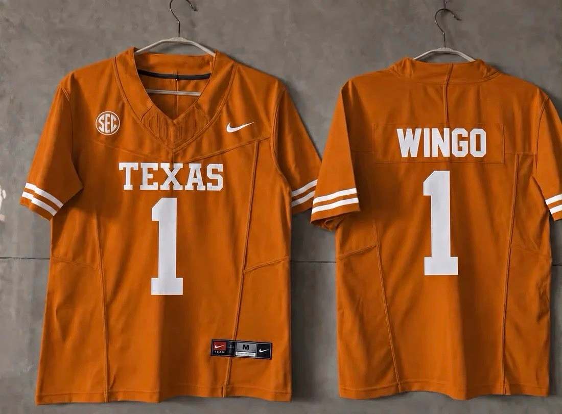 Nike Texas Longhorns Ryan Wingo #1 Football Jersey - Orange/White Nike Texas Longhorns Ryan Wingo #1 Football Jersey - Orange/White