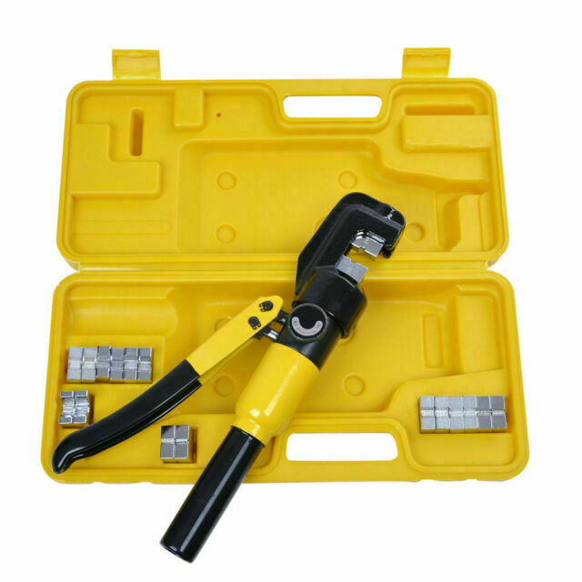 Yescom 10 Ton Hydraulic Cable Terminal Wire Crimping Tool with 9 Dies (YES1649)