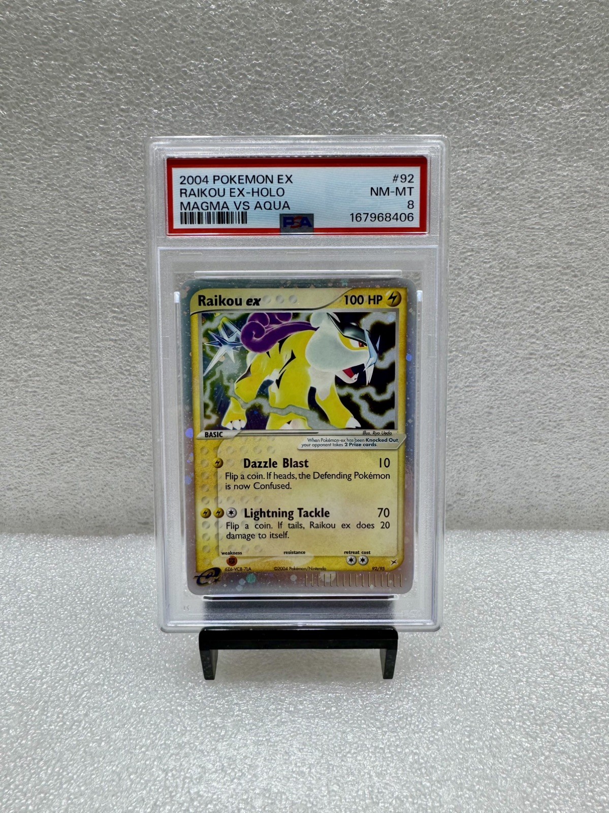 RAIKOU EX HOLO #92 EX TEAM MAGMA VS TEAM AQUA 2004 POKEMON PSA 8 Vintage RAIKOU EX HOLO #92 EX TEAM MAGMA VS TEAM AQUA 2004 POKEMON PSA 8 Vintage