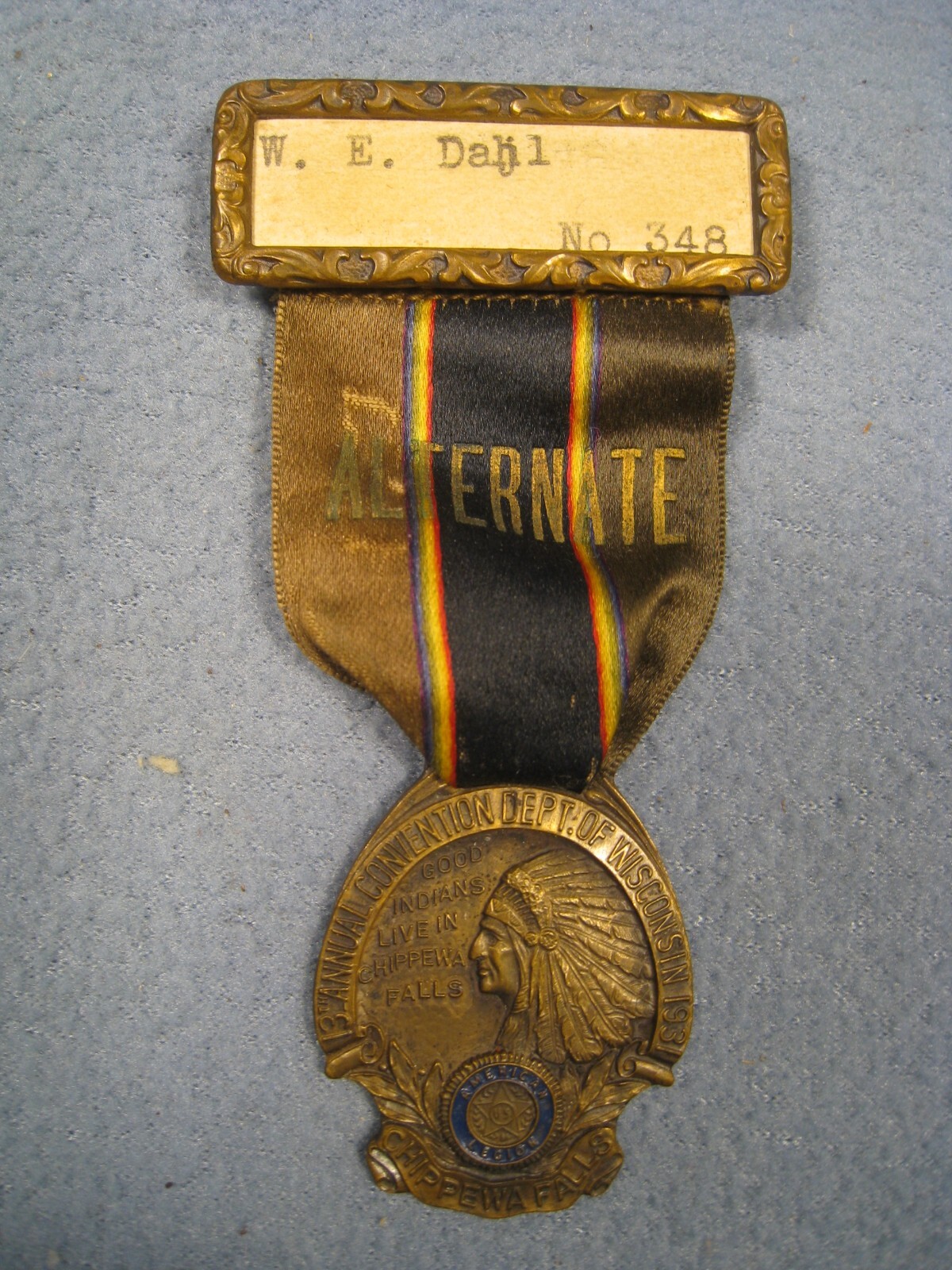 Vintage  1937 13th Annual Convention Dept. of Wisconsin Annual Convention Medal
