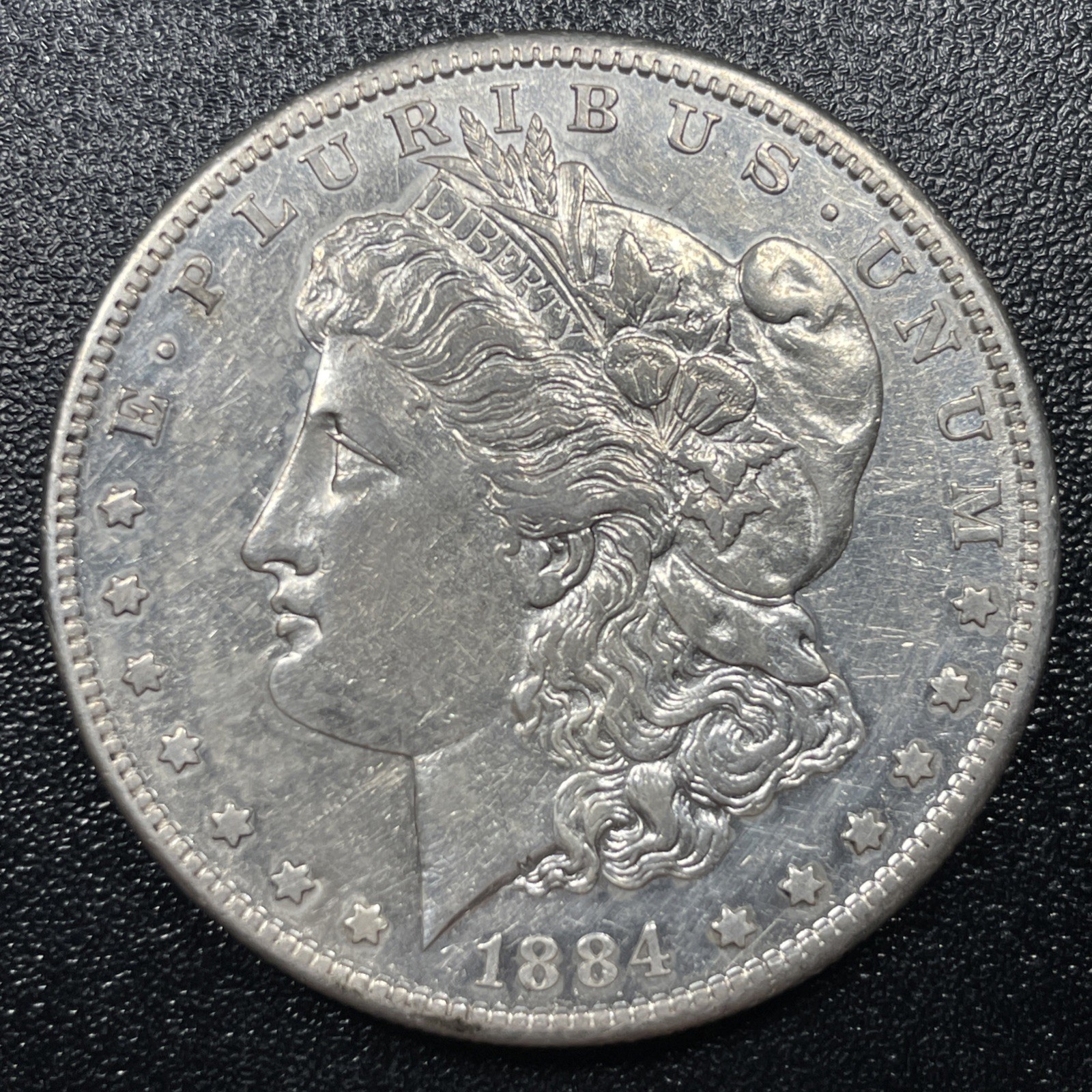 1884 S Morgan Silver Dollar $1 AU About Uncirculated Semi-Key Date 1884 S Morgan Silver Dollar $1 AU About Uncirculated Semi-Key Date