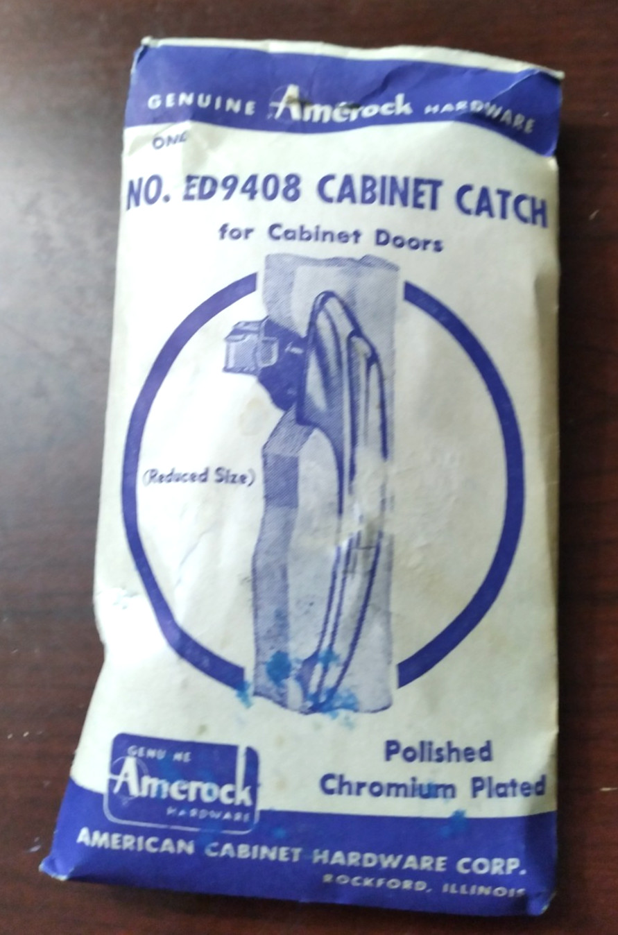 Vintage Amerock ED9408 Push Button Catch Polished Chrome Cabinet Hardware NOS