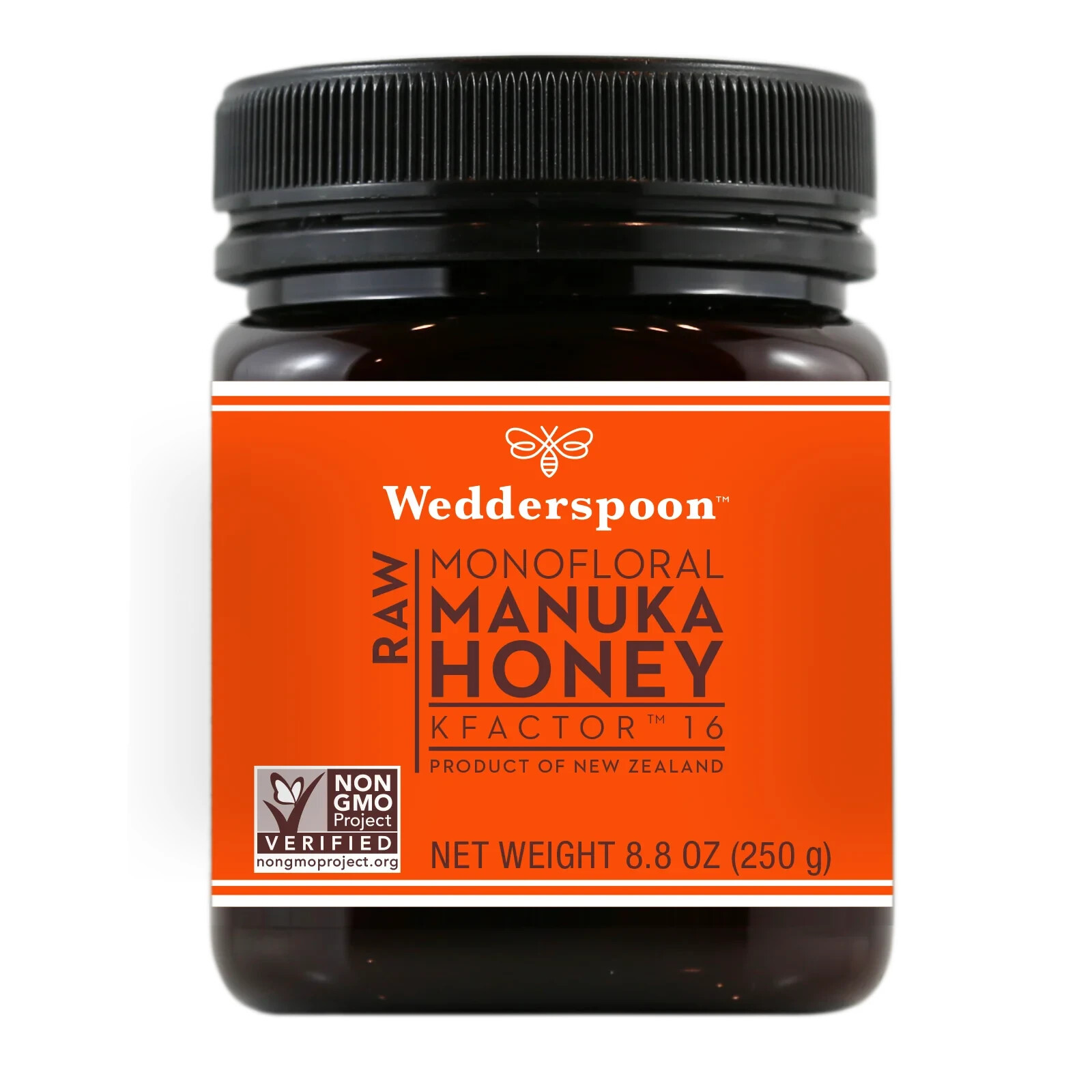 Wedderspoon Raw New Zealand Monofloral Manuka Honey KFactor 16 - NET WT. 8.8 OZ Wedderspoon Raw New Zealand Monofloral Manuka Honey KFactor 16 - NET WT. 8.8 OZ