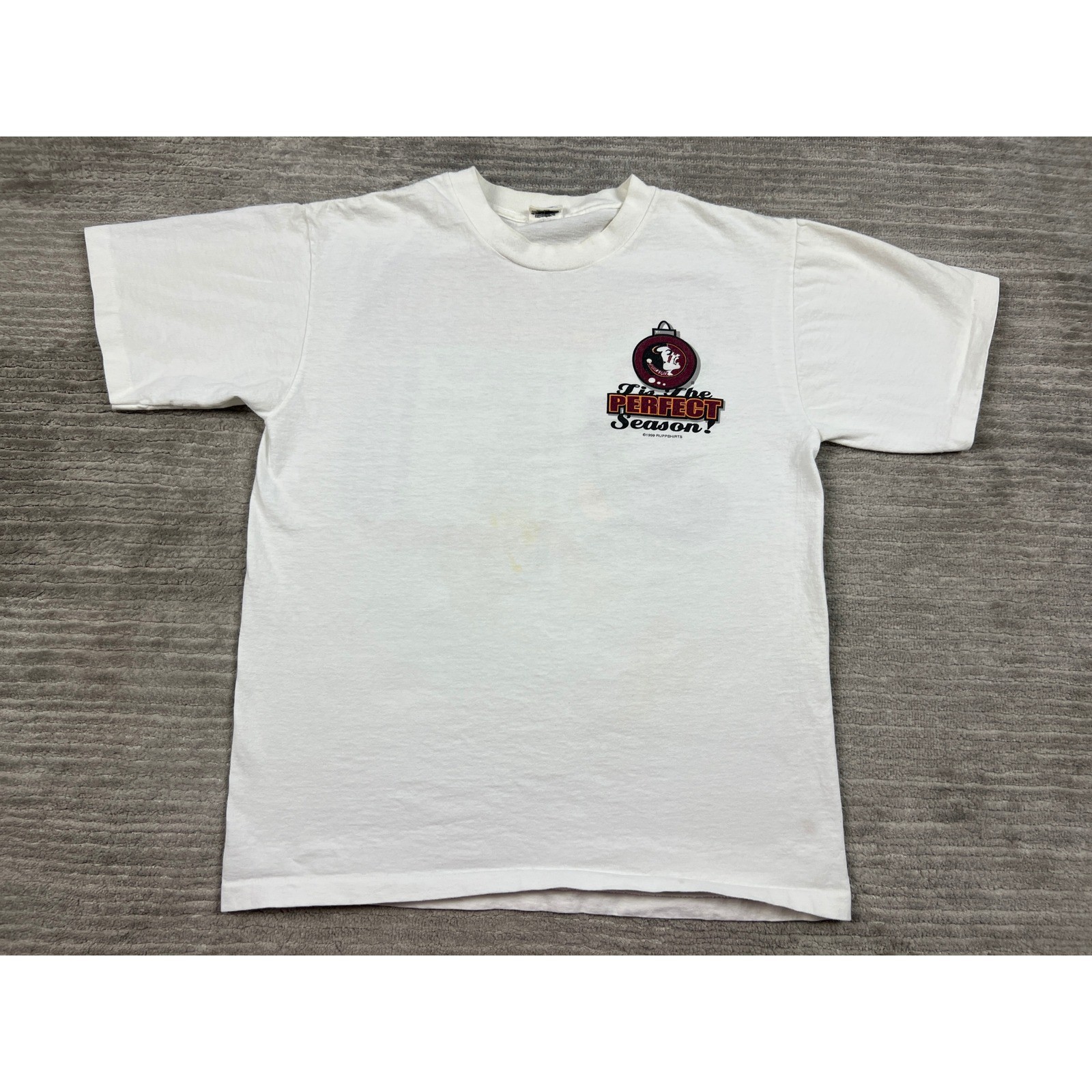 Ruppshirts T-Shirt Mens M White Florida State 1999 Perfect Season Vintage 90s