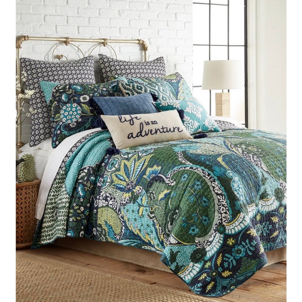 Levtex Home Timeless Collection Jules Blue King Quilt Set with 2 King Shams NWT