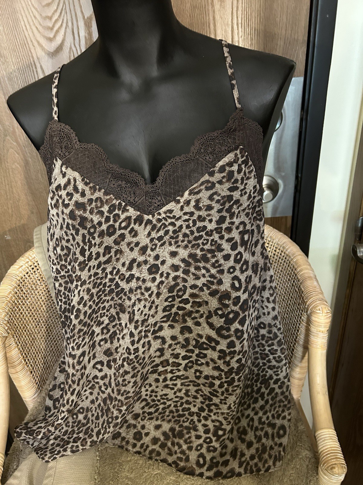 NWT Mystree Brown Black Animal Print Tank Size Large NWT Mystree Brown Black Animal Print Tank Size Large