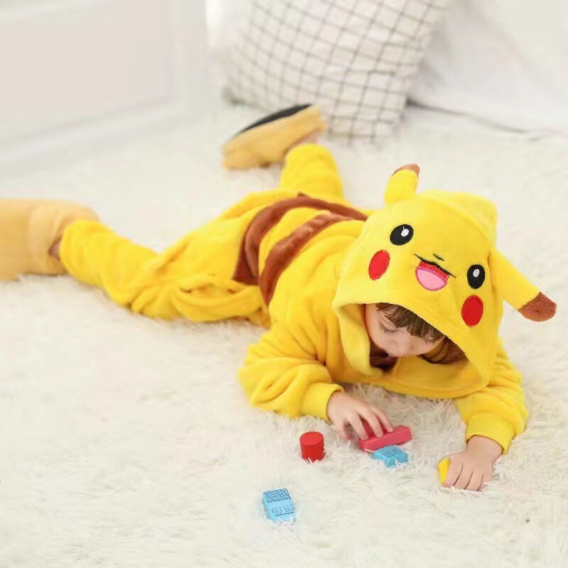 Pikachu Pajamas Kigurumi Cute Costume Bodysuit Jumpsuit Cosplay Baby Kids Adult