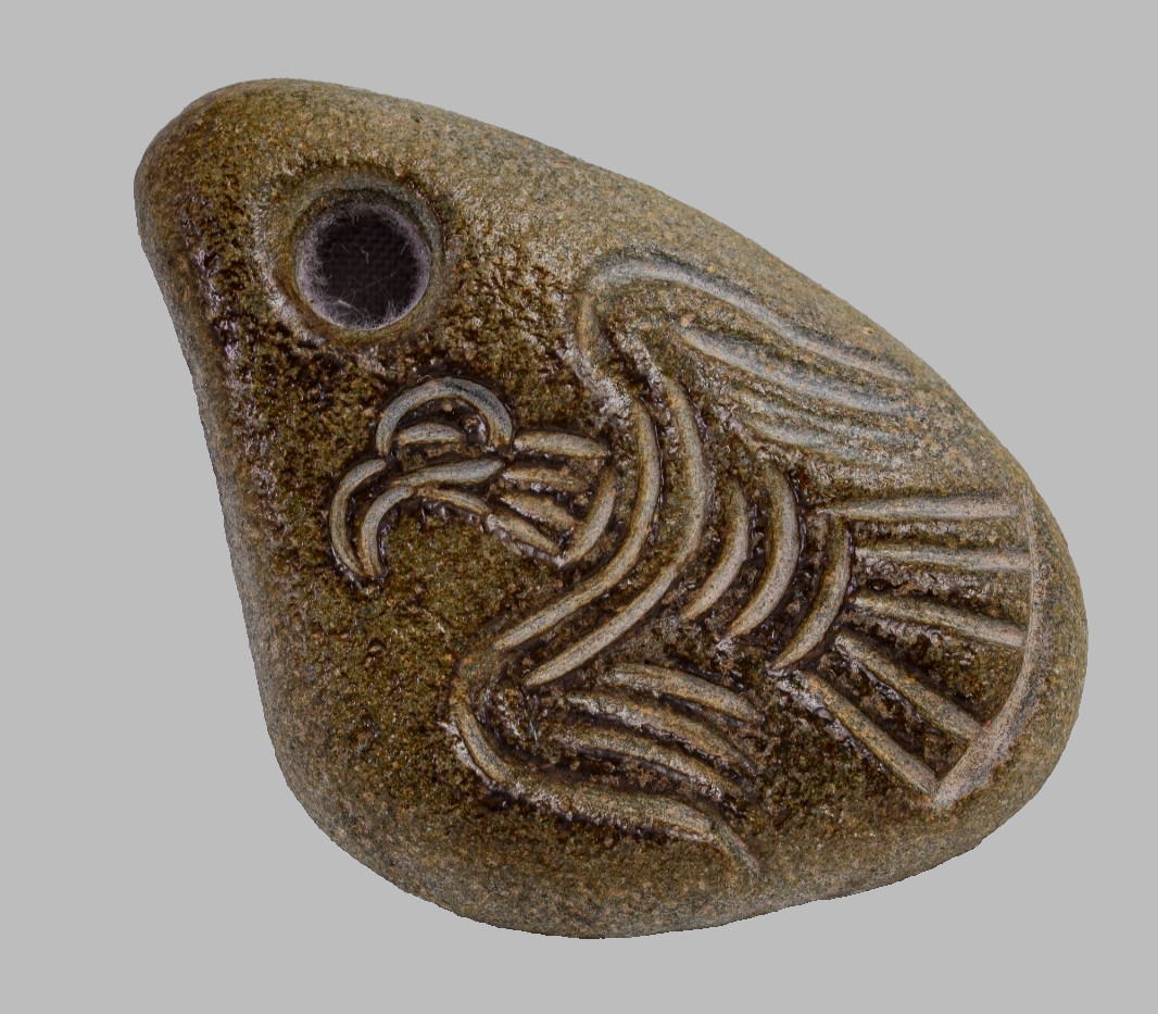 Genuine Ancient Celtic Carved Engraved Zoomorphic Eagle Stone Pendant Amulet COA