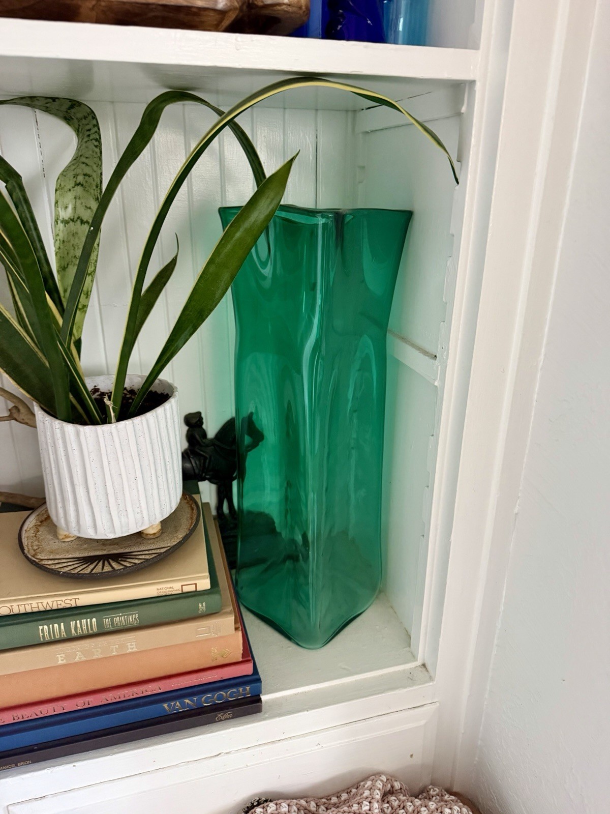 Blenko Vintage Glass Tall Paper Bag Floor Vase 20.5 Blenko Vintage Glass Tall Paper Bag Floor Vase 20.5