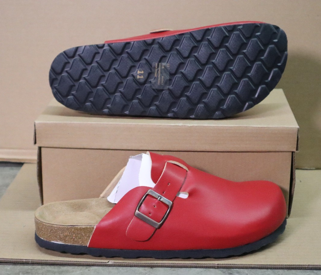 Project Cloud Benton Leather Clogs Red Soft Footbed Womens size 10