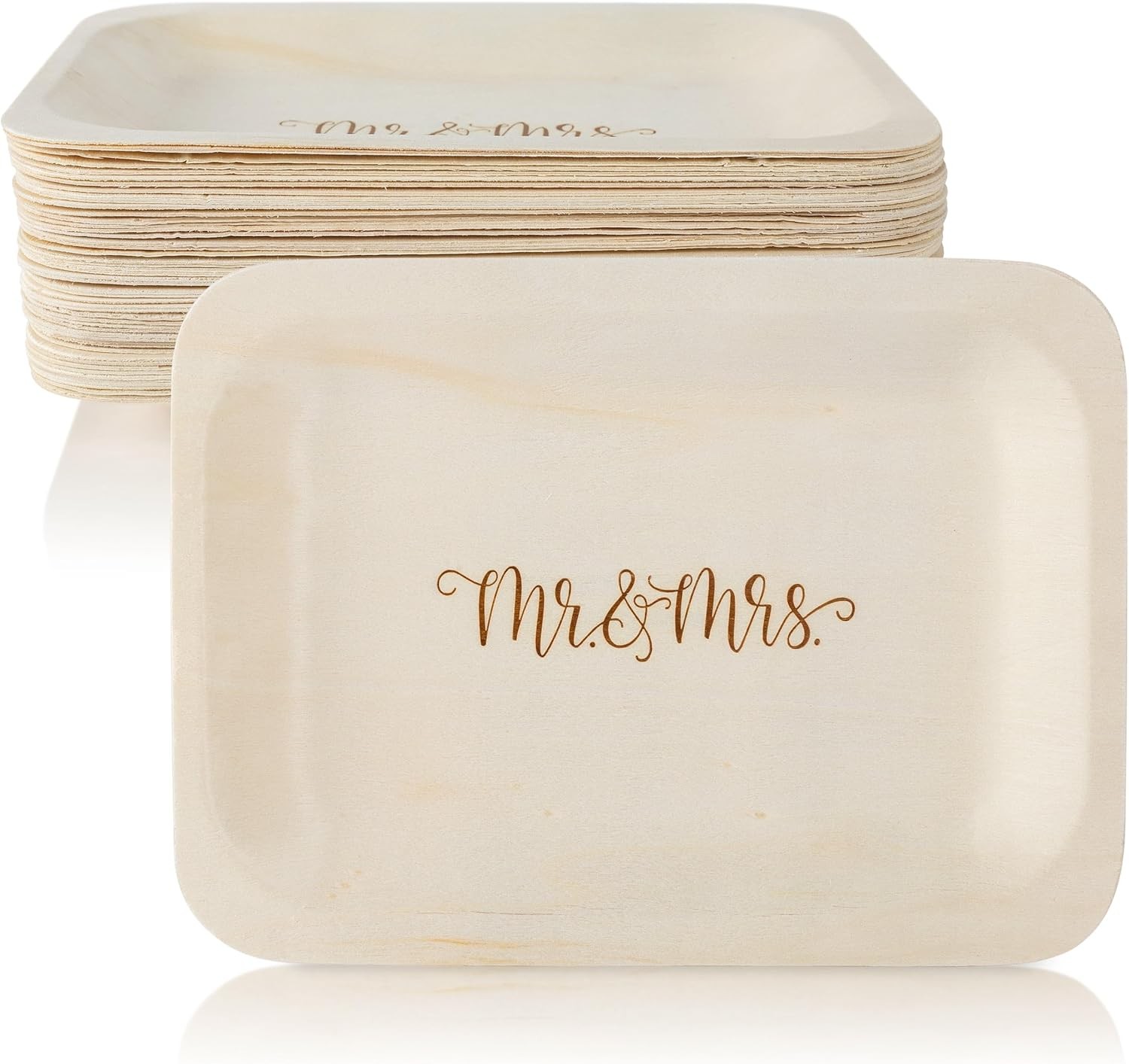 Mr. and Mrs. Disposable Wedding Plates – Rustic, Compostable Alternative to Mr. and Mrs. Disposable Wedding Plates – Rustic, Compostable Alternative to