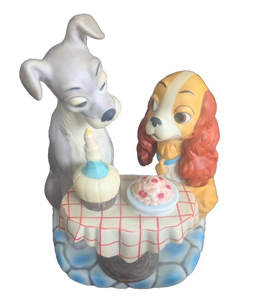 Disney Lady and the Tramp Figurine Spaghetti Dinner Scene 7” Disney Lady and the Tramp Figurine Spaghetti Dinner Scene 7”