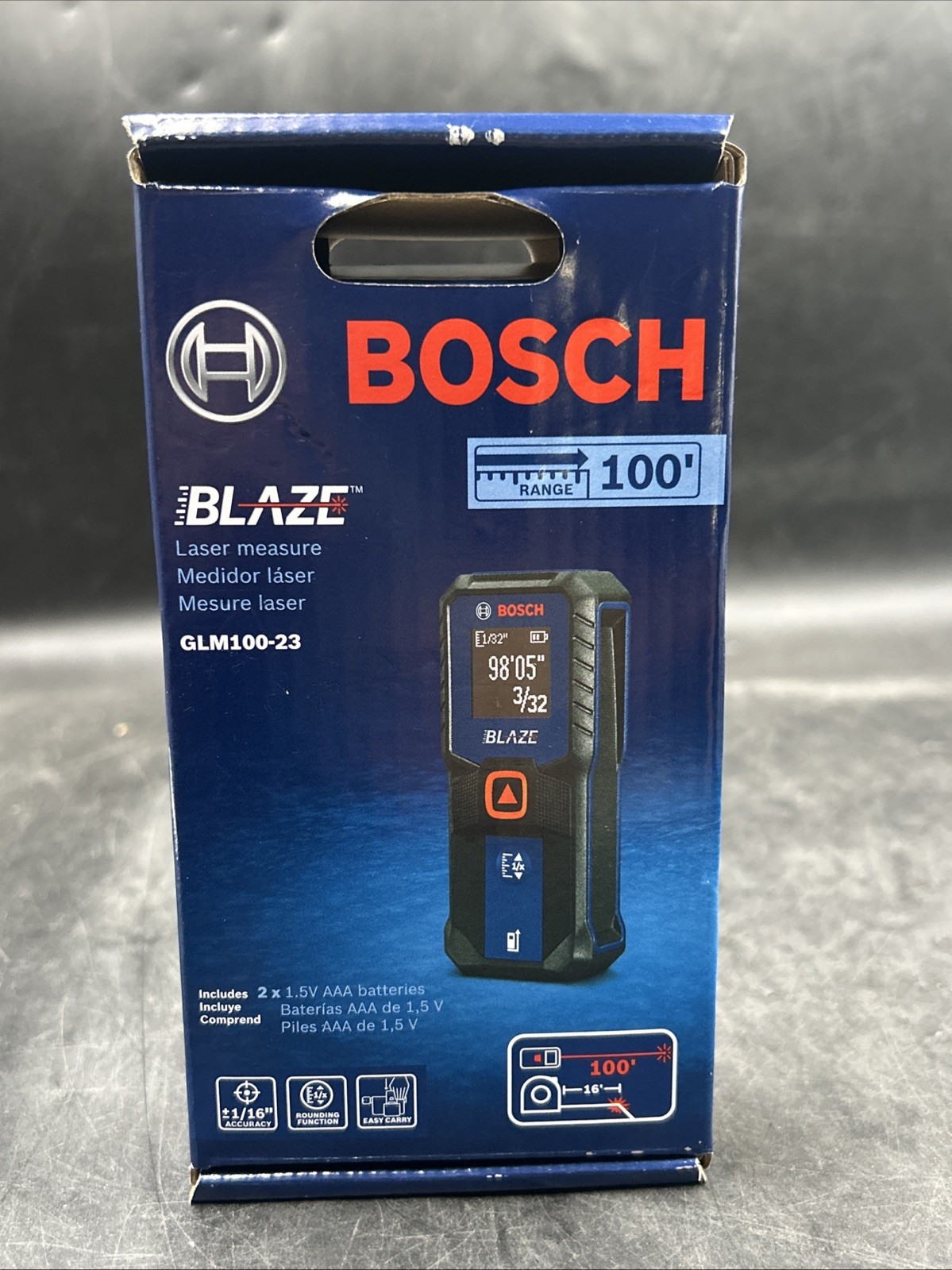 Bosch Blaze 100ft Backlit Laser Measure - Blue GLM100-23