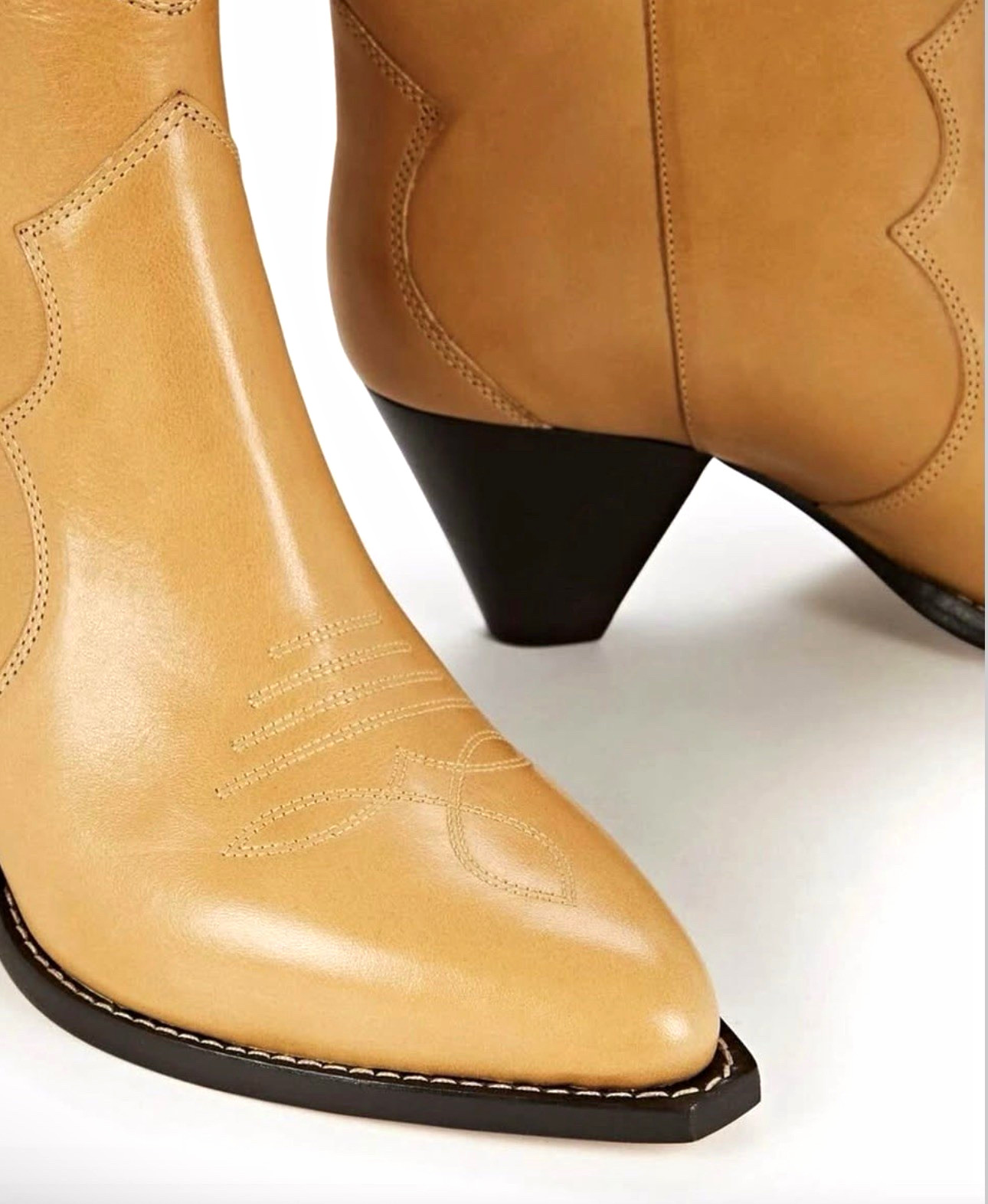 Isabel Marant Darizo Women’s Western Ankle Boots Leather Pointed Toe Slip-On
