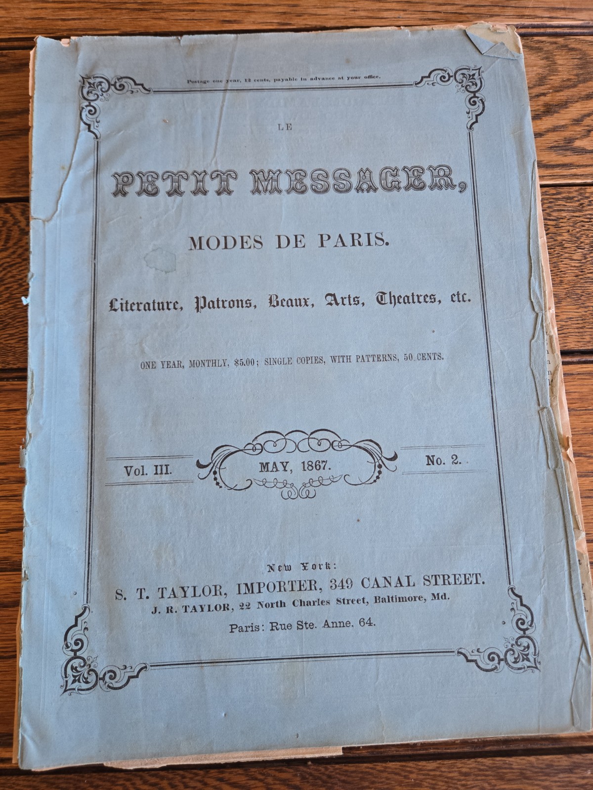Petit Messager May 1867 Antique Literature, Patrons, Beaux, Arts