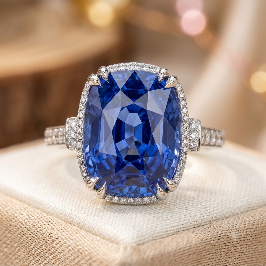 6.40 Ct Natural Sapphire And Diamond Wedding Bridal Ring 14k White Gold Size 8