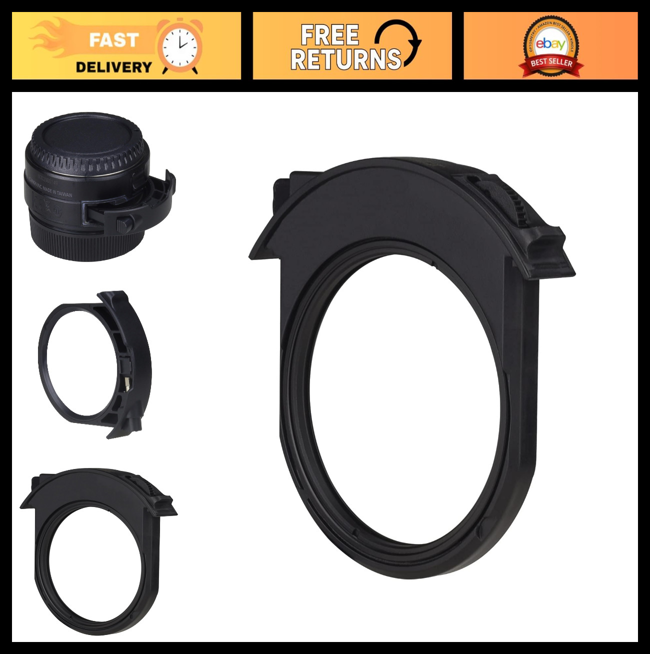 Clear Drop-in Filter Mount Adapter for Canon EF EOS R - Compatible Filter Holder Clear Drop-in Filter Mount Adapter for Canon EF EOS R - Compatible Filter Holder