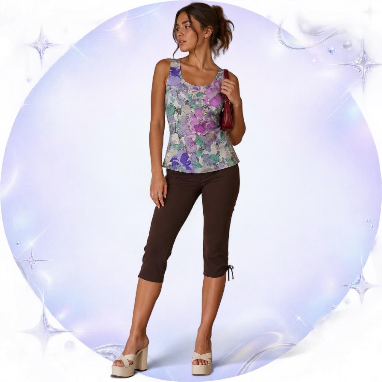 Vintage 1970s The Wilroy Traveller Floral Peplum Top 💜