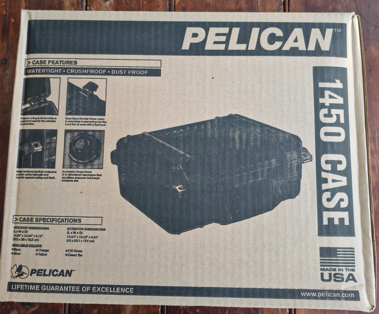MSRP $215.00  NEW Pelican 1454 WL/WD Black Hard Case - With Padded Dividers