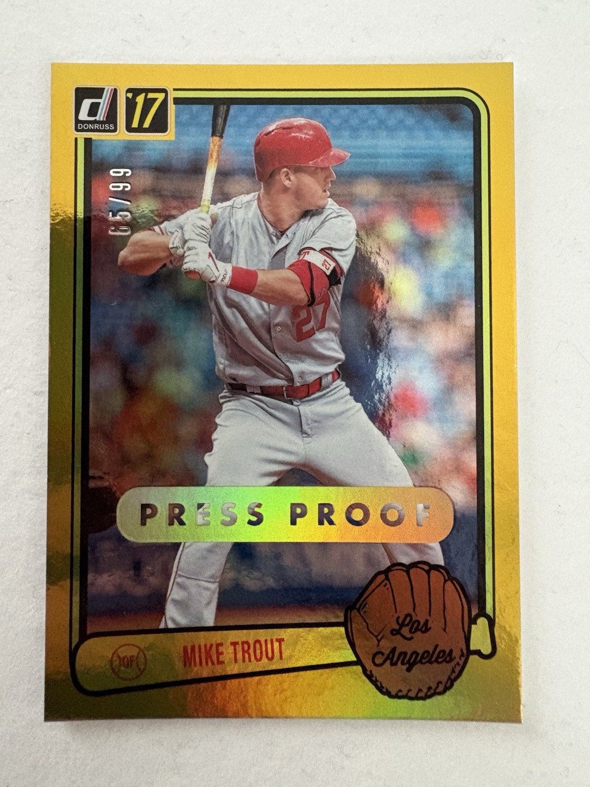 2017 Panini Donruss - Retro 1983 Mike Trout #RV-15 Press Proof Gold /99 2017 Panini Donruss - Retro 1983 Mike Trout #RV-15 Press Proof Gold /99