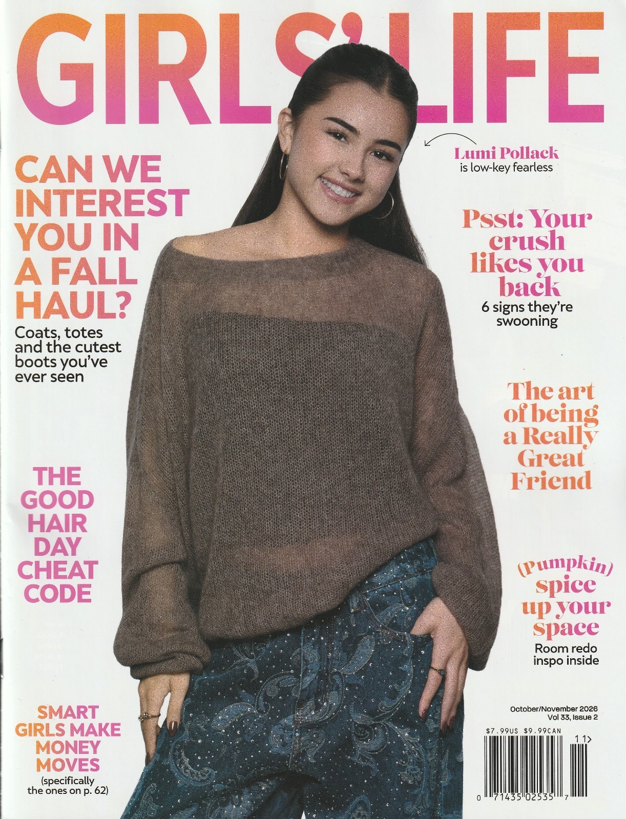 Girl\'s Life Magazine October/November 2026 Cover: Lumi Pollack - Room Redo
