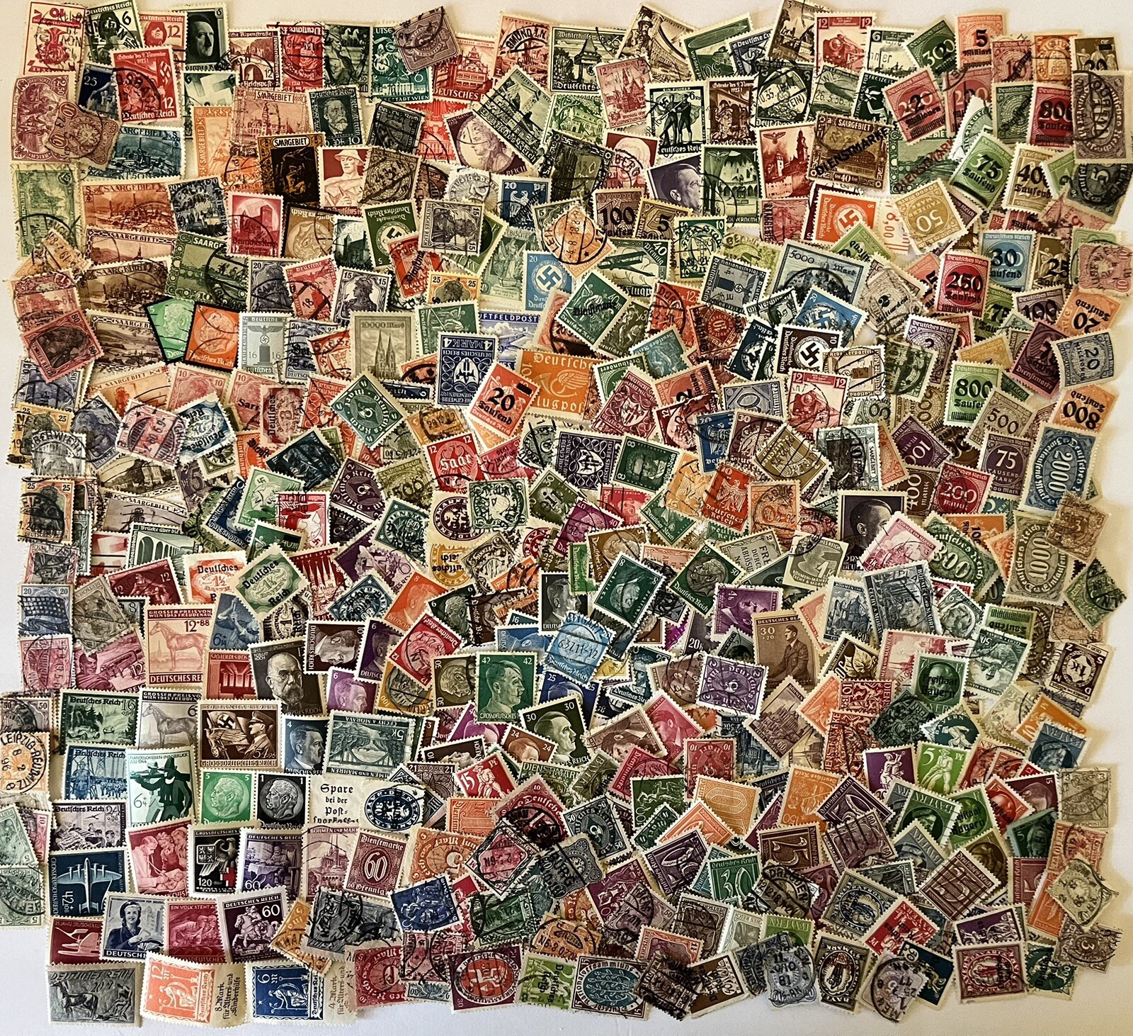 DEUTSCHES REICH - with WWII and Areas - Collection of  500 Stamps - MNH/Used