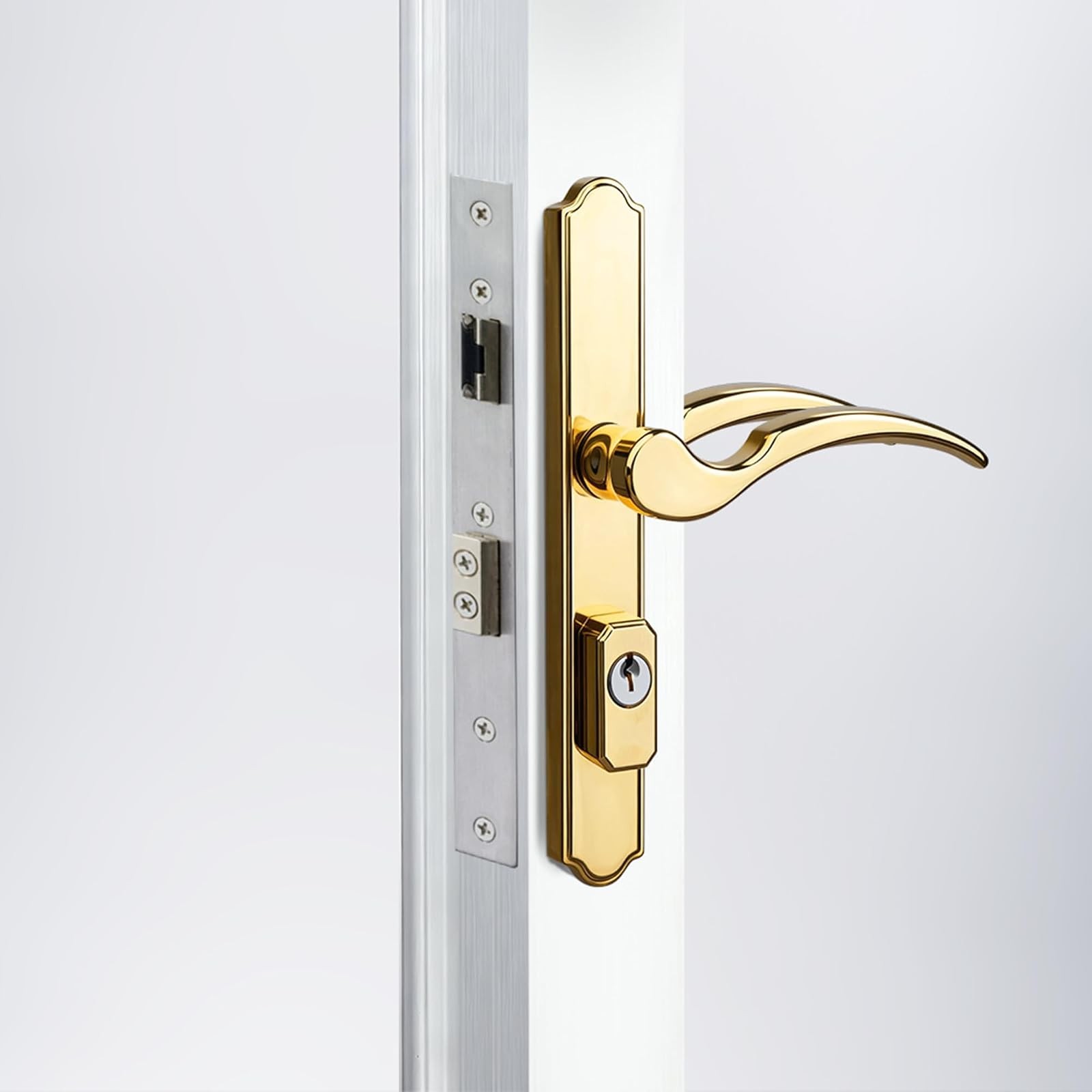 House Guard Storm Door Handle with Lock Brass 1.1-1.97 Inch Thick House Guard Storm Door Handle with Lock Brass 1.1-1.97 Inch Thick