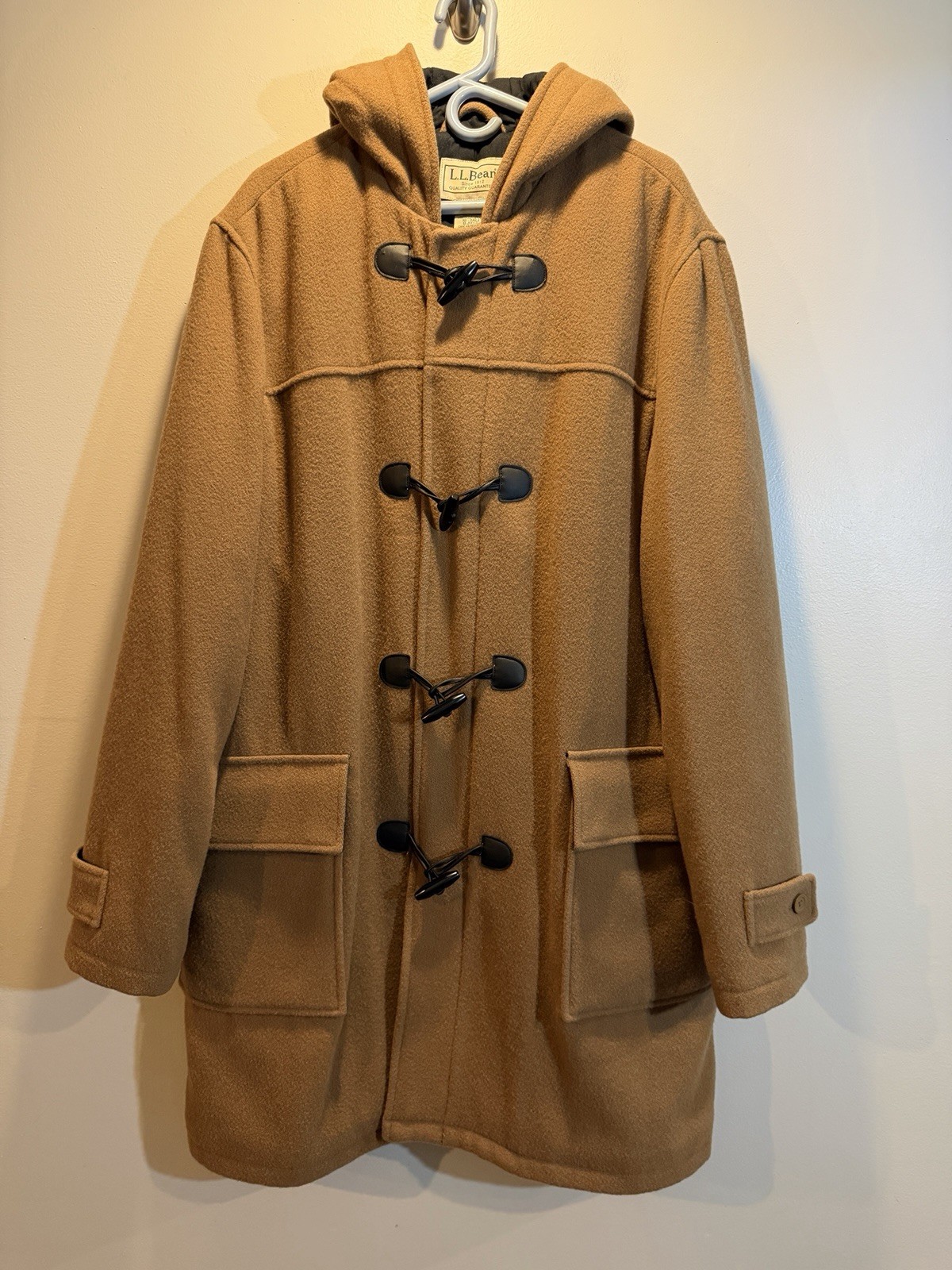 VTG LL BEAN O JQY9 Quilted Lined Wool Duffle Toggle Coat Hooded Jacket XL Tall VTG LL BEAN O JQY9 Quilted Lined Wool Duffle Toggle Coat Hooded Jacket XL Tall