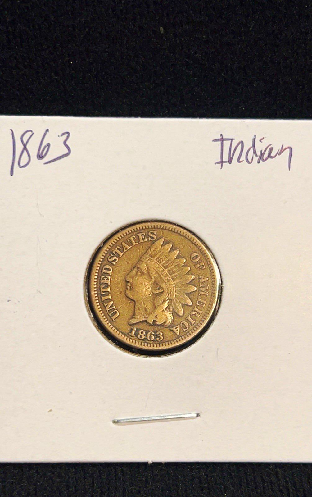 1863 Indian Head Small Cent BN Bronze Business Strike Philadelphia Mint