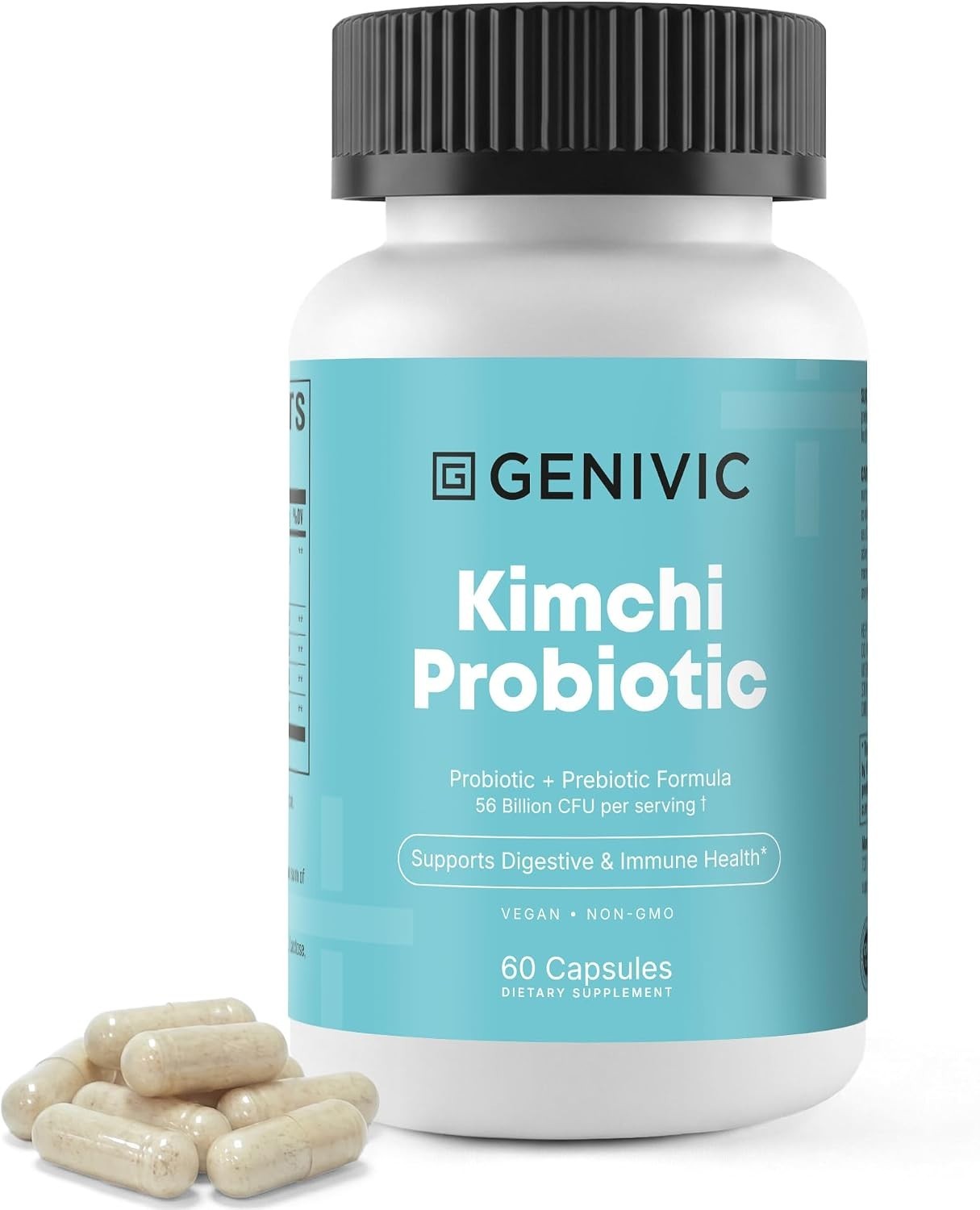 Kimchi Probiotic Capsules Supplement - 50 Billion CFU Blend for Gut Health