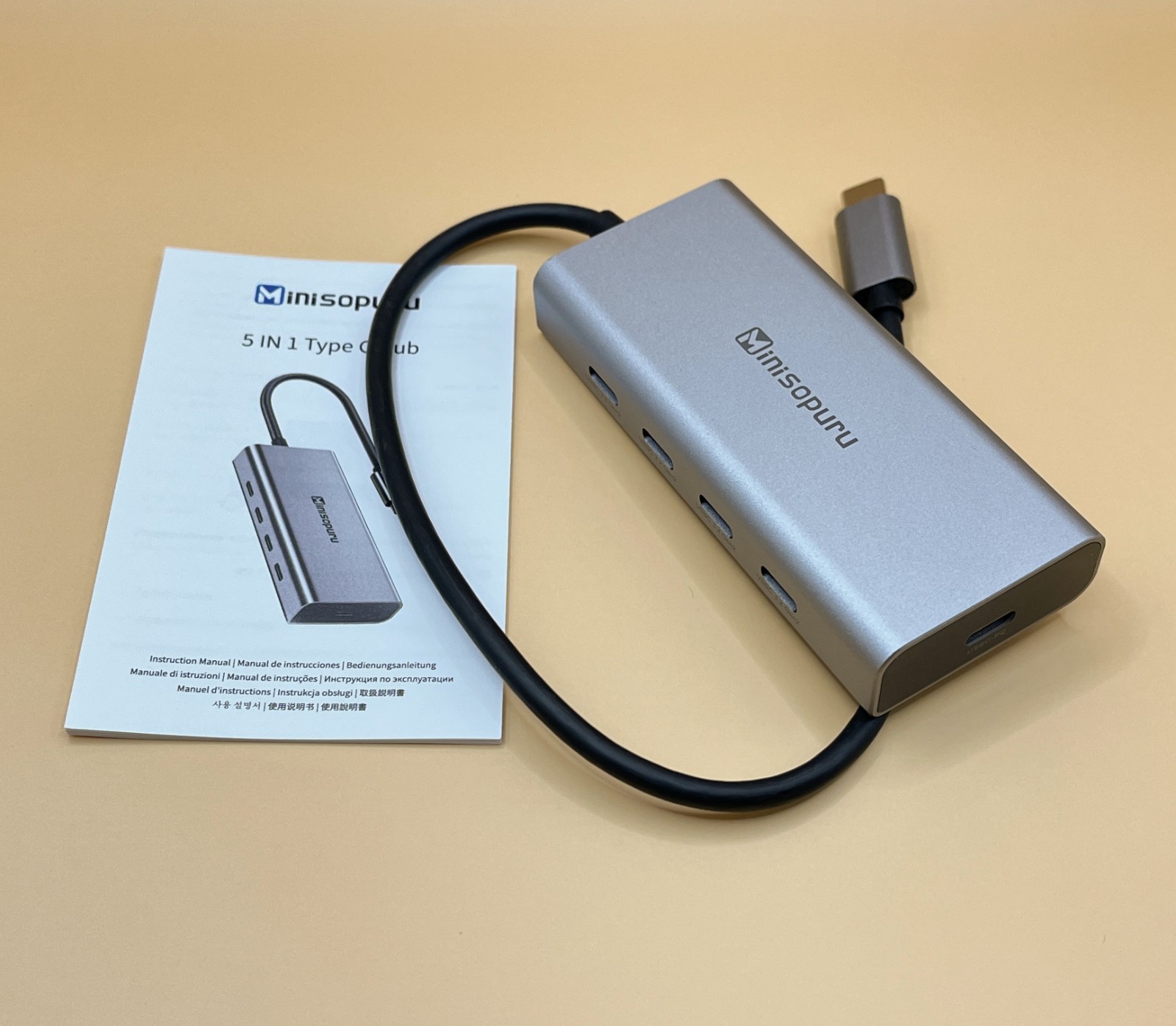 Used Minisopuru USB C  5 in 1 Type C Hub 10Gbps USB C Hub with 100W PD Charge