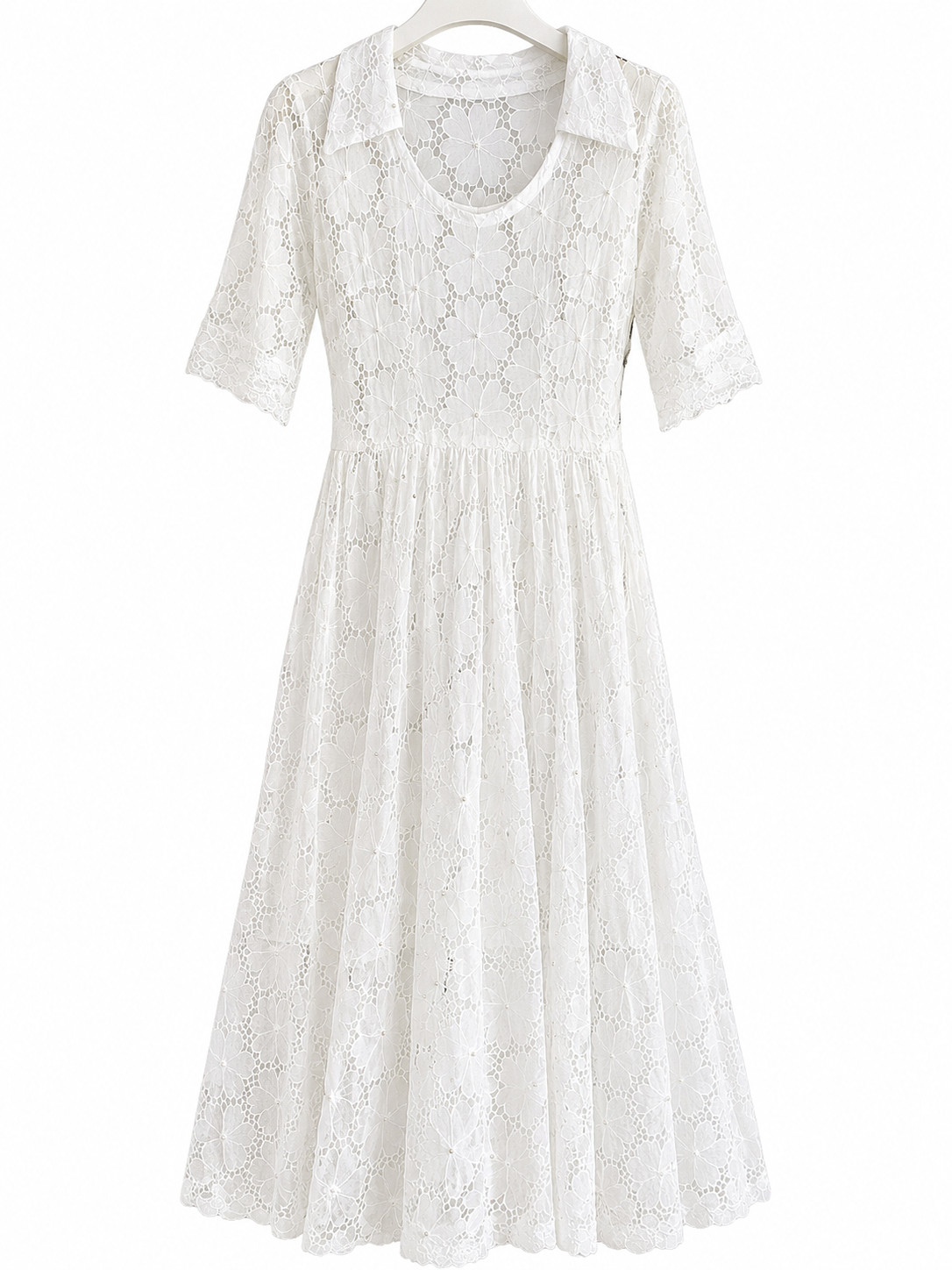 ⭐ 1930\'s 40\'s Antique Edwardian Brida Cotton Broderie Anglais Dress Lace Bridal