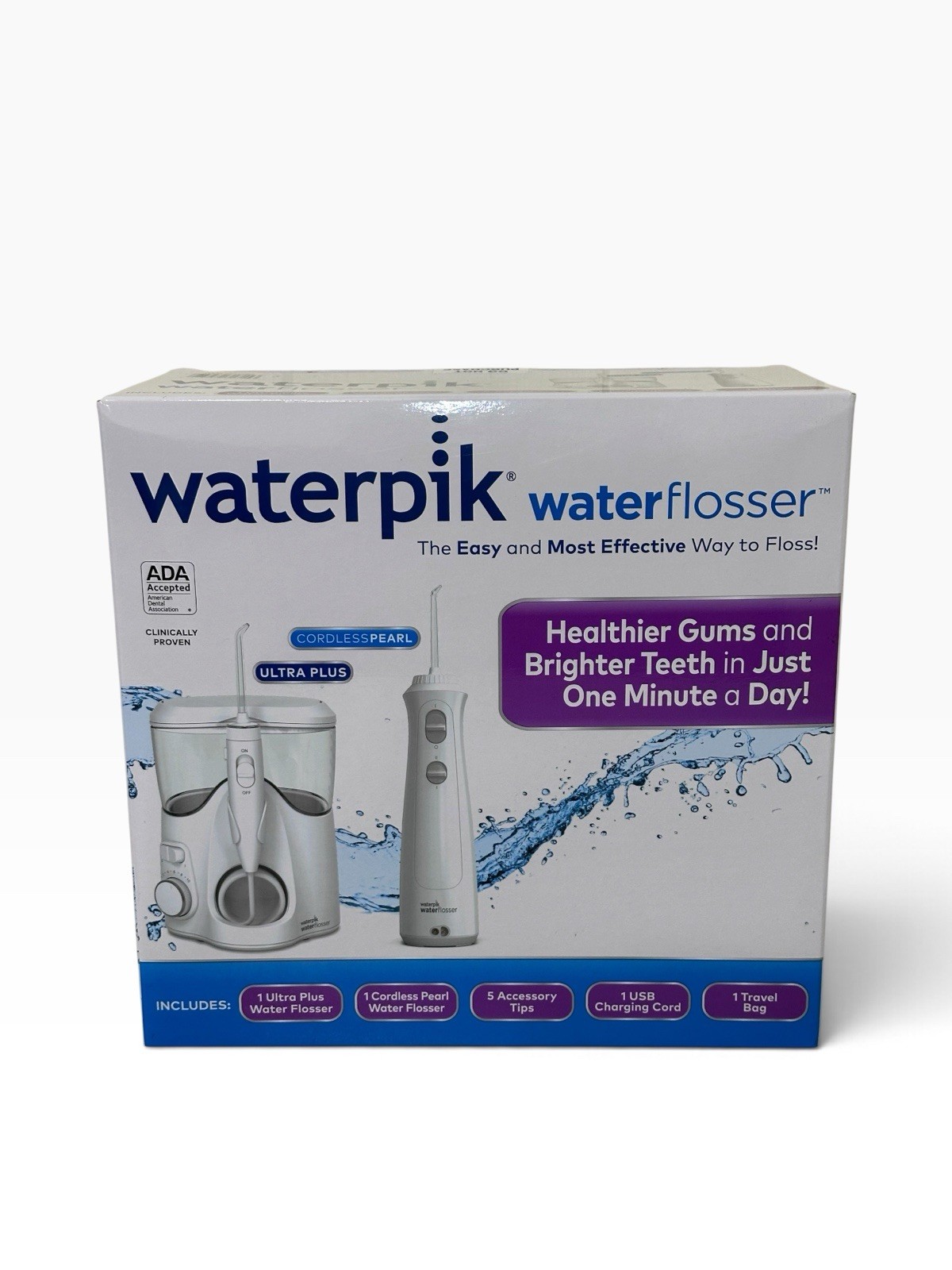 NEW Waterpik Ultra Plus & Cordless Pearl Water Flosser Combo Pack Sealed NEW Waterpik Ultra Plus & Cordless Pearl Water Flosser Combo Pack Sealed