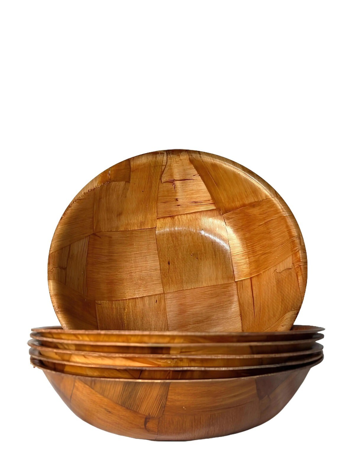Wooden Woven Salad Bowl Woven Wood Snack Bowls 8\