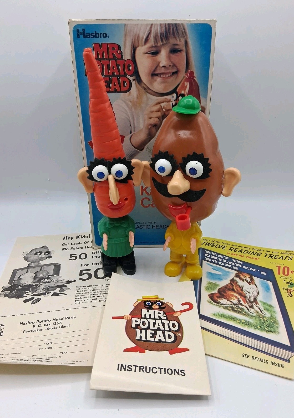 Vintage 1969 Mr Potato Head & Katie The Carrot W/ Box & Inserts Vintage 1969 Mr Potato Head & Katie The Carrot W/ Box & Inserts