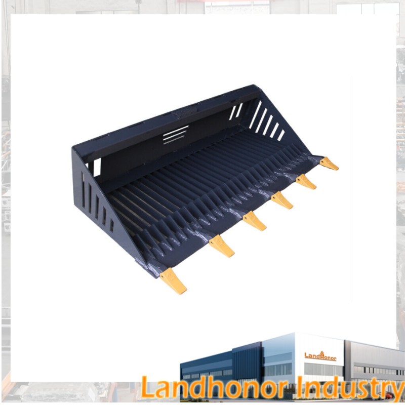 High Quality Landhonor Rock Bucket Skid Steer 72in Quick Attach Attachment