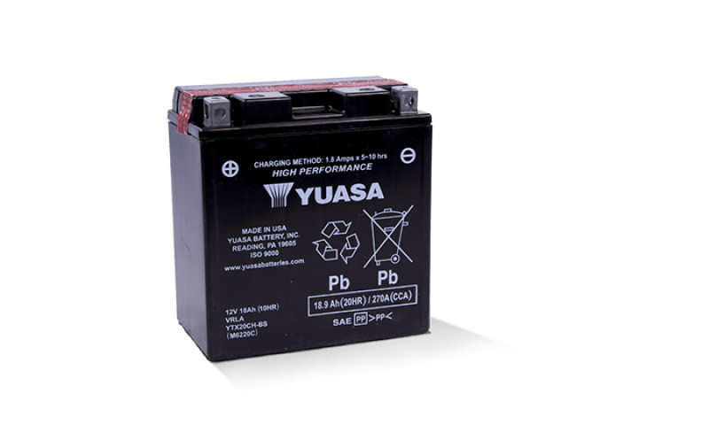 Yuasa YTX20CH-BS High Performance AGM Battery – Fits Powersports & Motorcycles