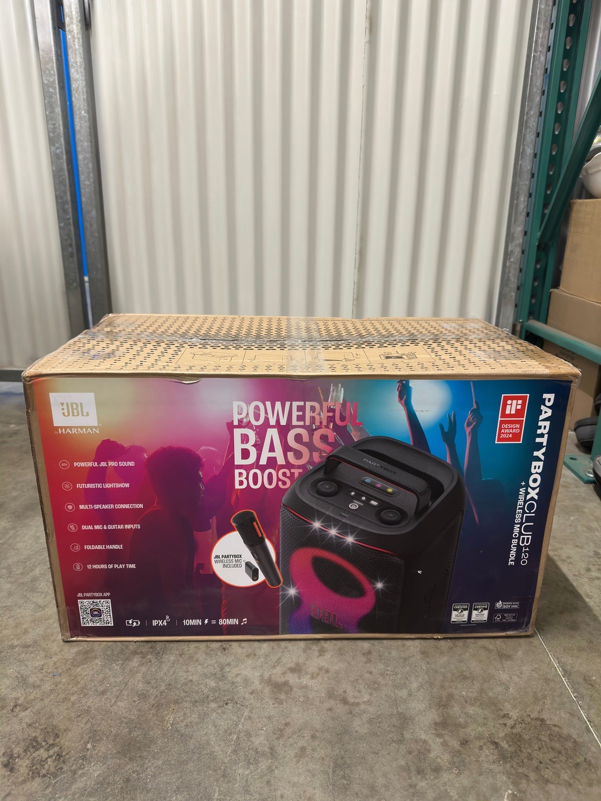 JBL PartyBox Club 120 Bluetooth Speaker + Wireless Mic Bundle-Black